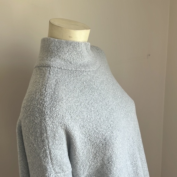 Nwt J. Jill Pure Jill Women’s Gray Mock Neck Side Tie Boucle Sweater Zinc MP/LP - Picture 6 of 16